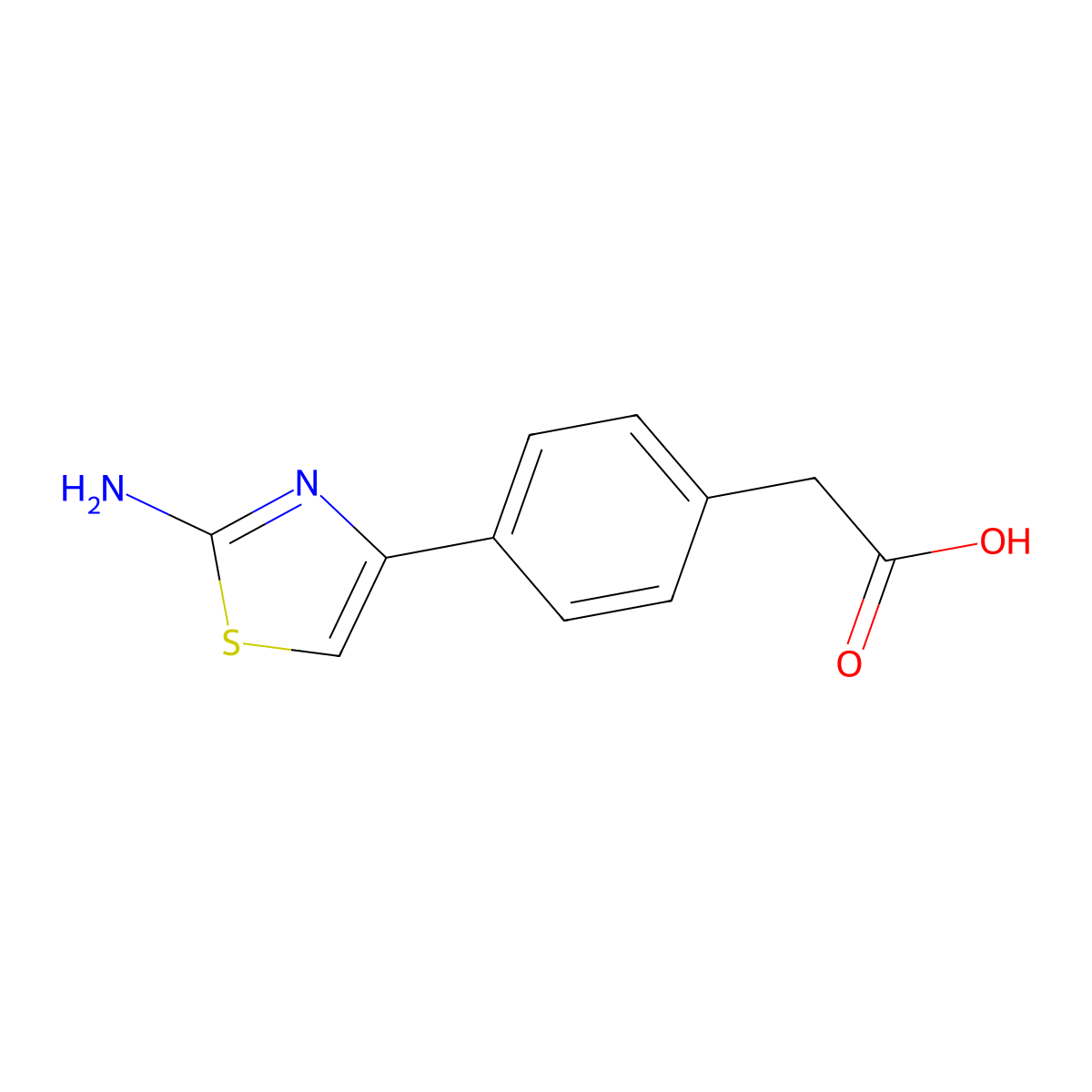 2-[4-(2-Amino-1,3-thiazol-4-yl)phenyl]acetic acid molecular structure, CAS 1780977-64-1
