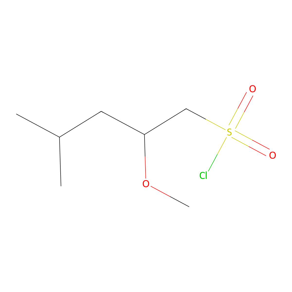 2-Methoxy-4-methylpentane-1-sulfonyl chloride molecular structure, CAS 1780977-72-1
