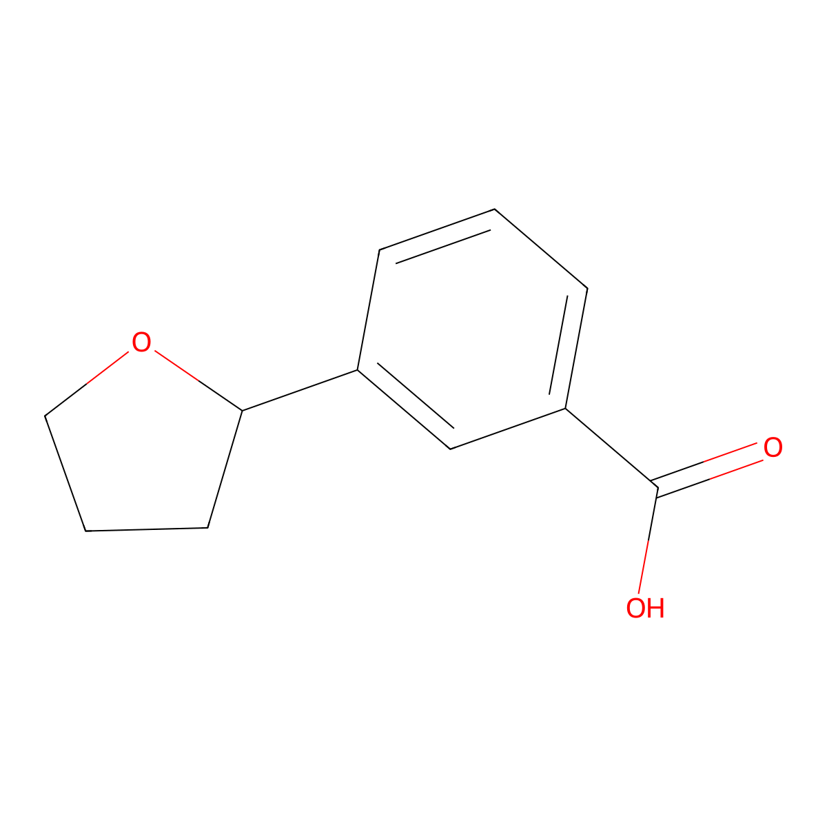 3-(Oxolan-2-yl)benzoic acid molecular structure, CAS 1780978-54-2