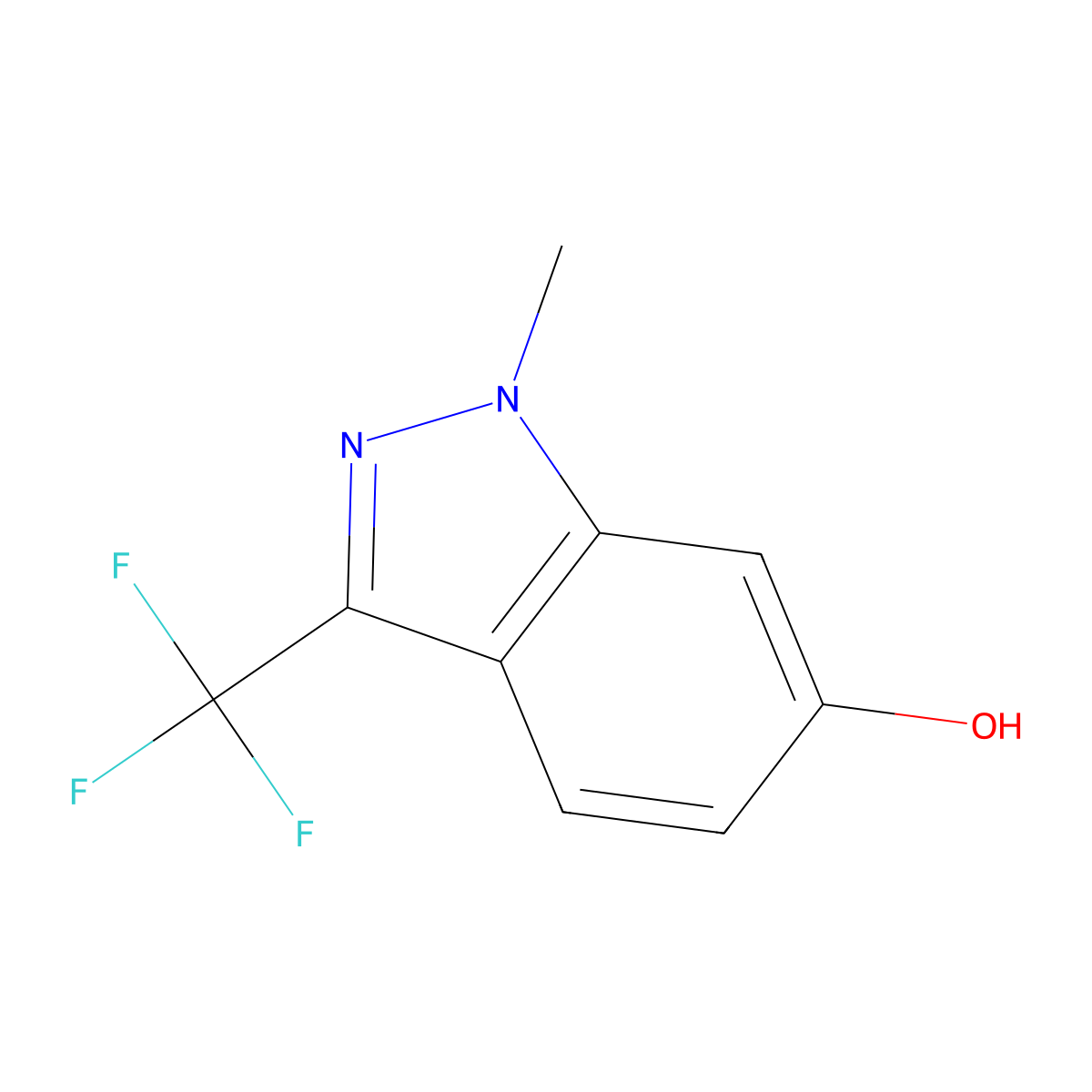 1-methyl-3-(trifluoromethyl)-1H-indazol-6-ol molecular structure, CAS 1780985-68-3