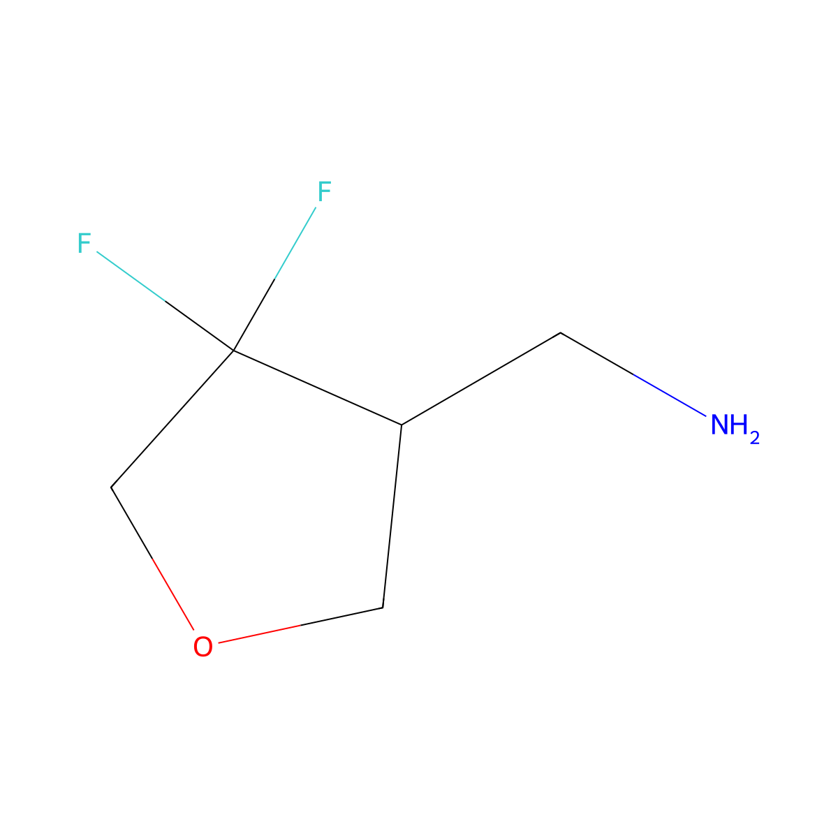 (4,4-Difluorooxolan-3-yl)methanamine molecular structure, CAS 1780993-10-3