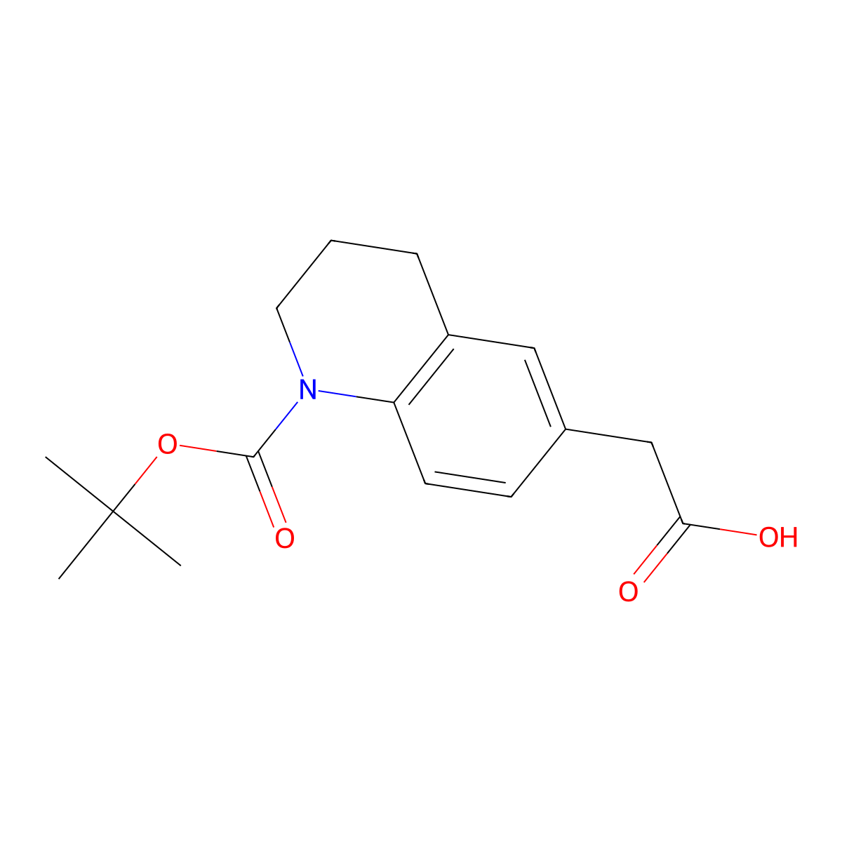 2-(1-(tert-Butoxycarbonyl)-1,2,3,4-tetrahydroquinolin-6-yl)acetic acid molecular structure, CAS 1780999-60-1