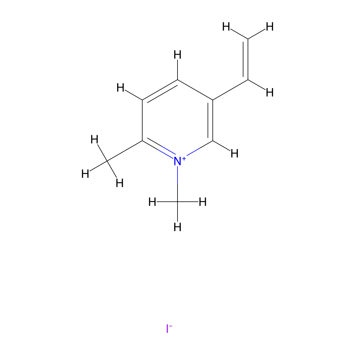 5-Ethenyl-1,2-dimethylpyridin-1-ium iodide molecular structure, CAS 17810-46-7