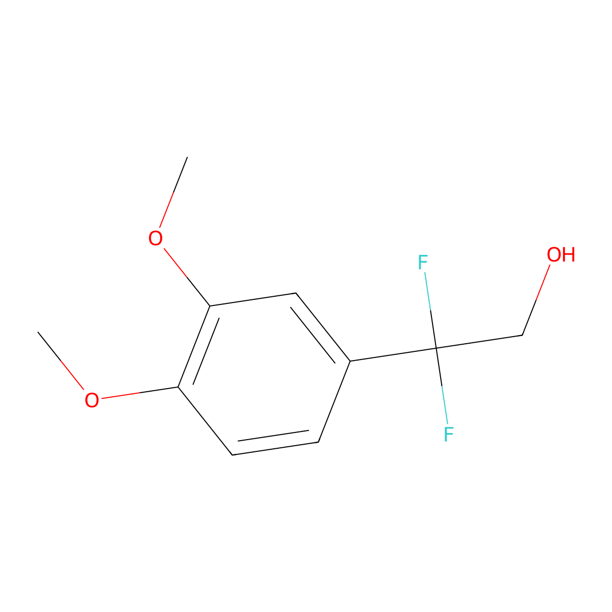 2-(3,4-Dimethoxyphenyl)-2,2-difluoroethan-1-ol molecular structure, CAS 1781004-43-0