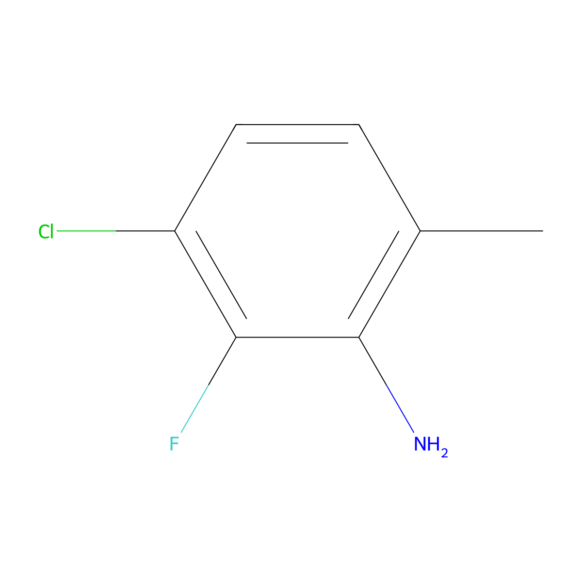 3-Chloro-2-fluoro-6-methylaniline molecular structure, CAS 1781007-03-1