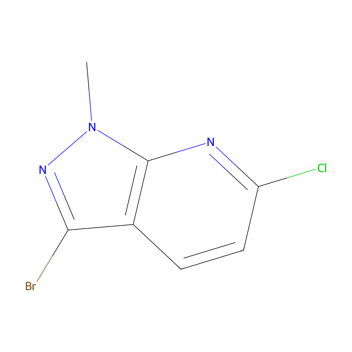 3-Bromo-6-chloro-1-methyl-1H-pyrazolo[3,4-b]pyridine molecular structure, CAS 1781008-16-9