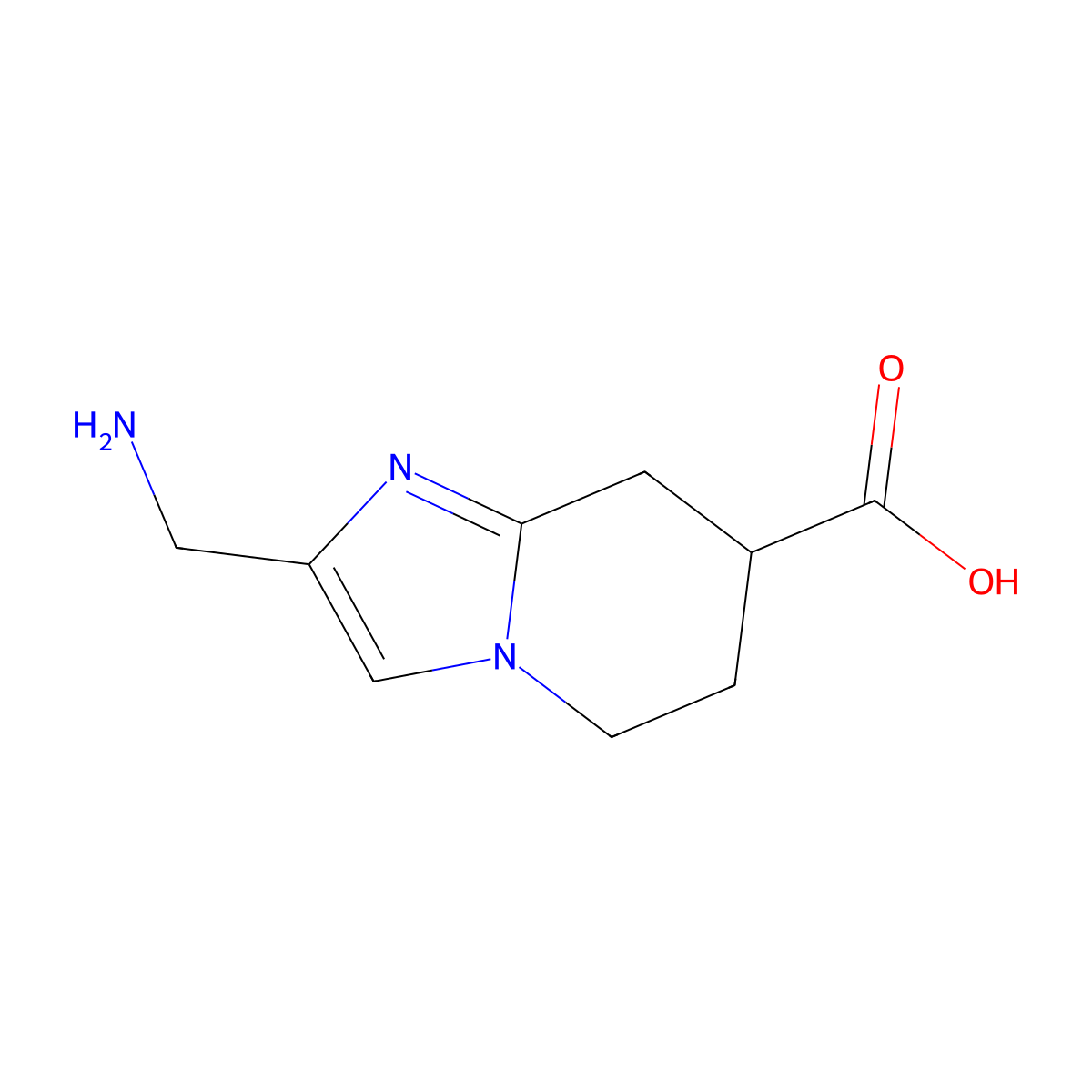 2-(aminomethyl)-5H,6H,7H,8H-imidazo[1,2-a]pyridine-7-carboxylic acid molecular structure, CAS 1781008-80-7