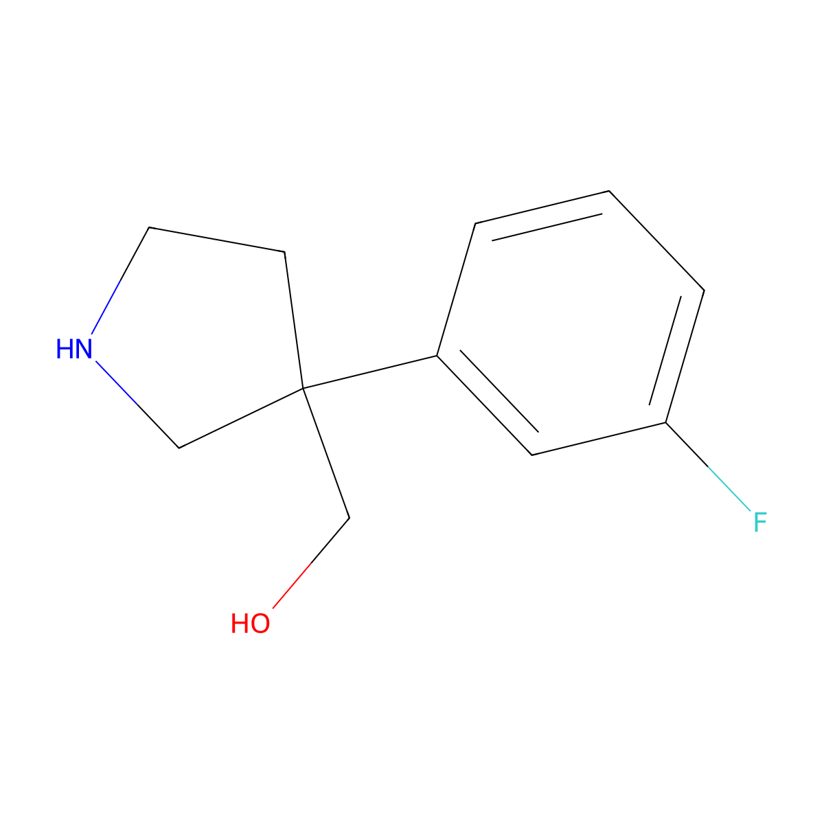 (3-(3-Fluorophenyl)pyrrolidin-3-yl)methanol molecular structure, CAS 1781009-29-7