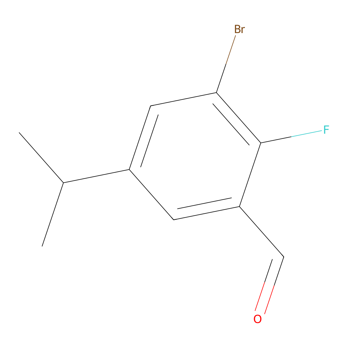 3-Bromo-2-fluoro-5-isopropylbenzaldehyde molecular structure, CAS 1781010-36-3