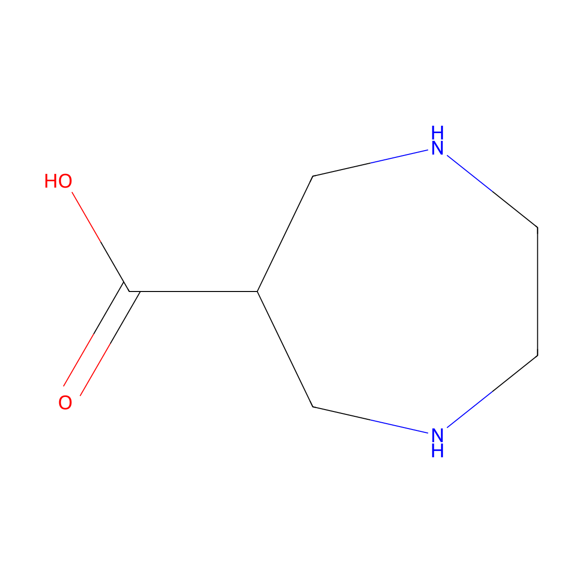 1,4-Diazepane-6-carboxylic acid molecular structure, CAS 1781014-47-8