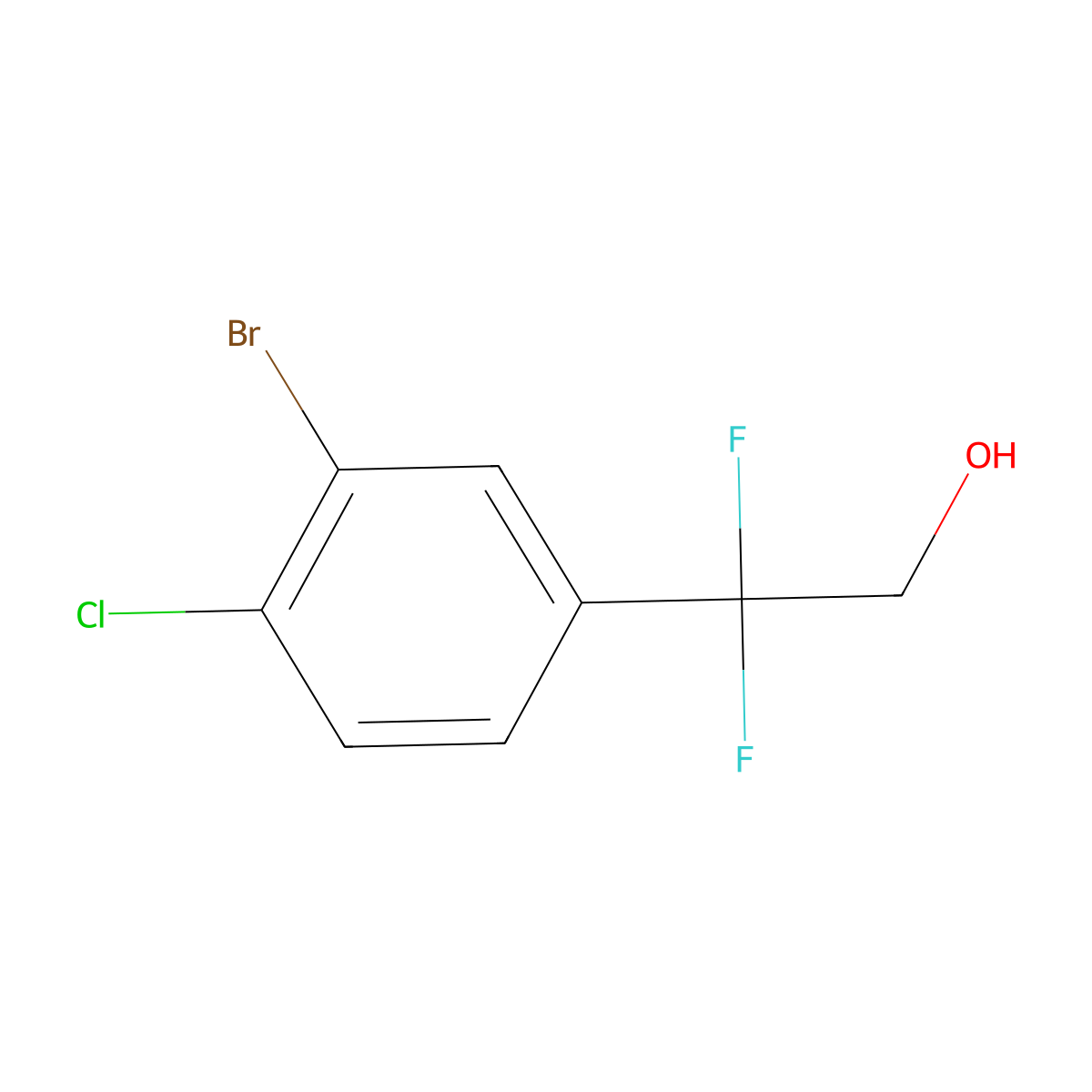 2-(3-Bromo-4-chlorophenyl)-2,2-difluoroethan-1-ol molecular structure, CAS 1781016-73-6