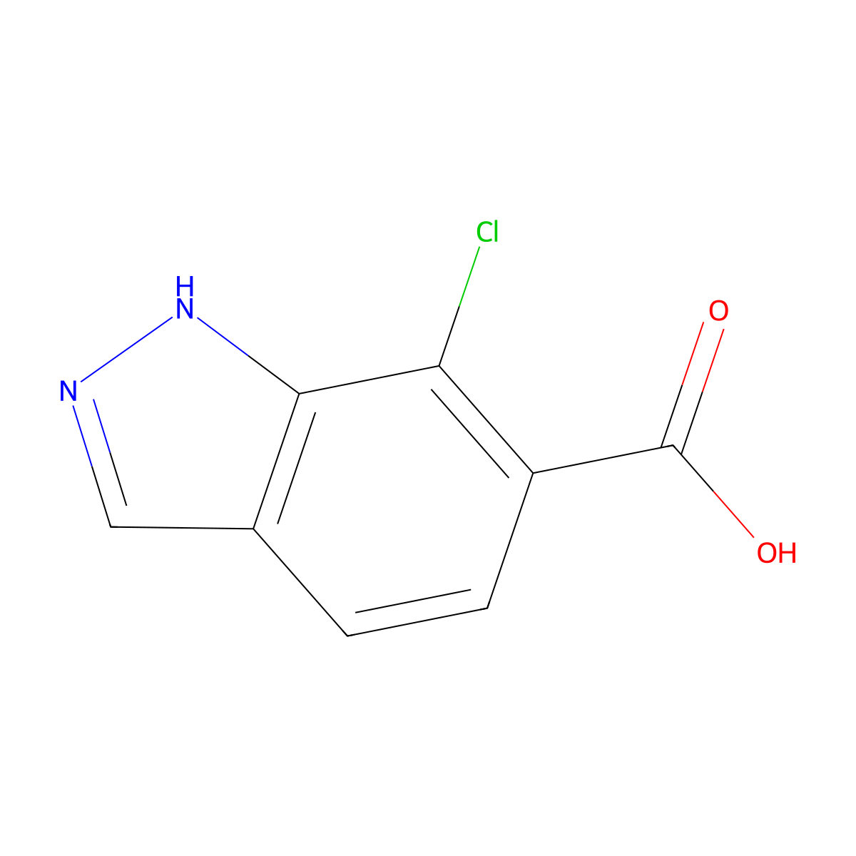 7-chloro-2H-indazole-6-carboxylic acid molecular structure, CAS 1781017-28-4