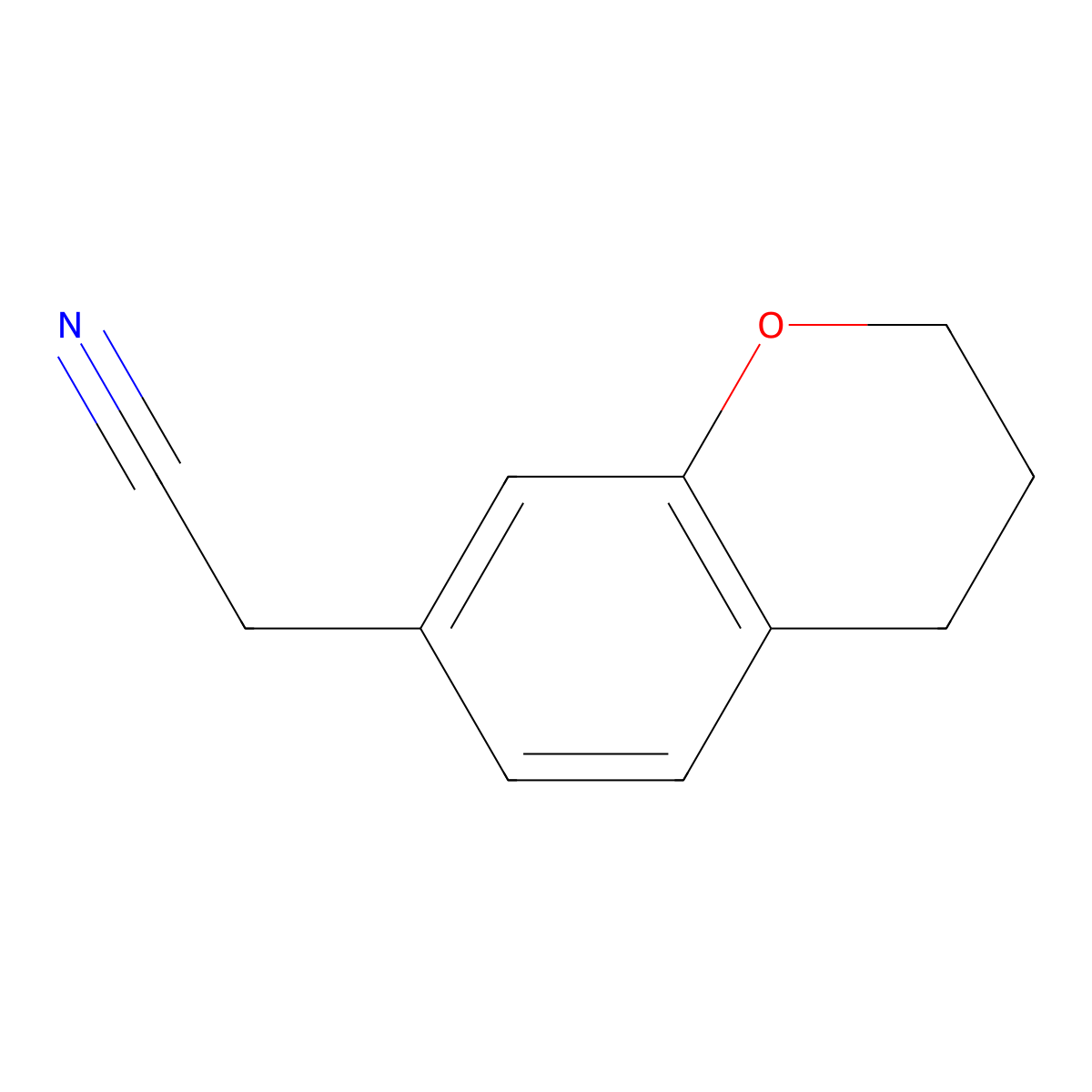 2-(3,4-dihydro-2H-1-benzopyran-7-yl)acetonitrile molecular structure, CAS 1781025-31-7