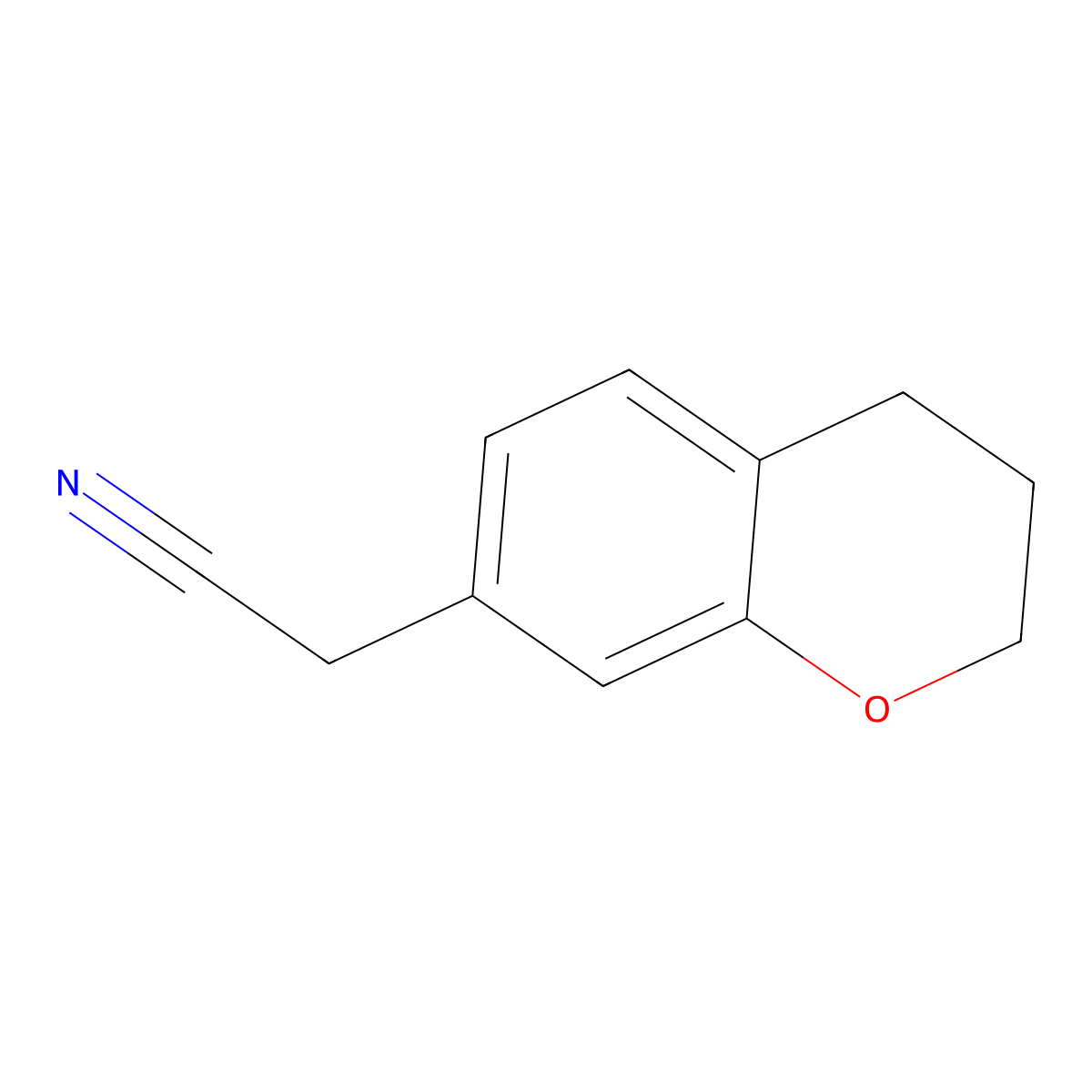 2-(3,4-dihydro-2H-1-benzopyran-7-yl)acetonitrile molecular structure, CAS 1781025-31-7