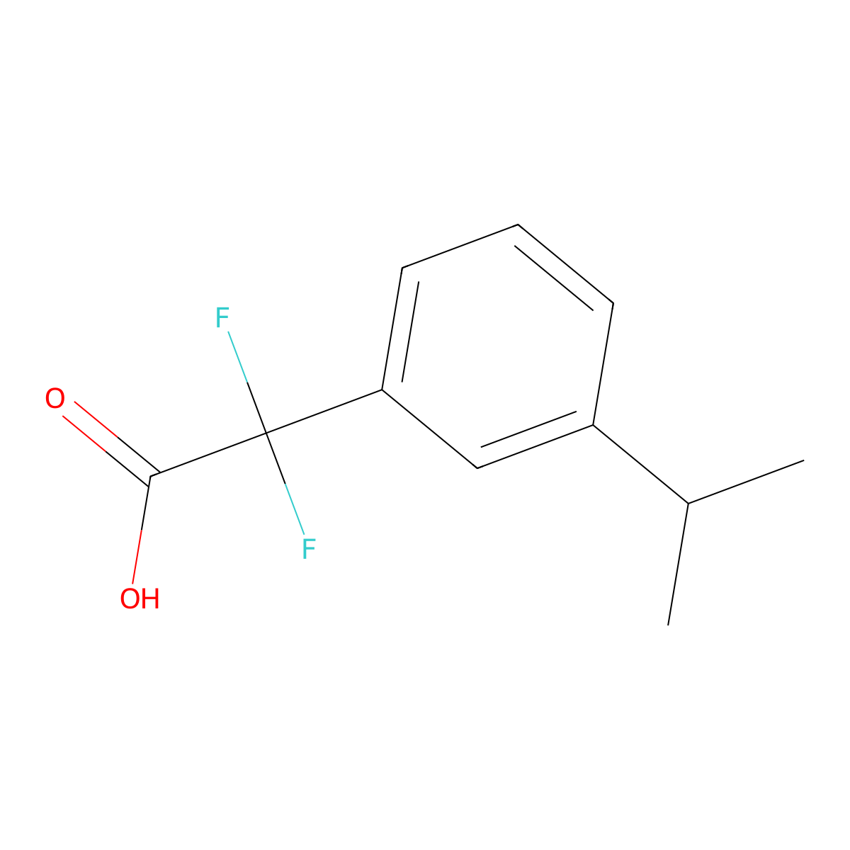 2,2-Difluoro-2-[3-(propan-2-yl)phenyl]acetic acid molecular structure, CAS 1781027-43-7