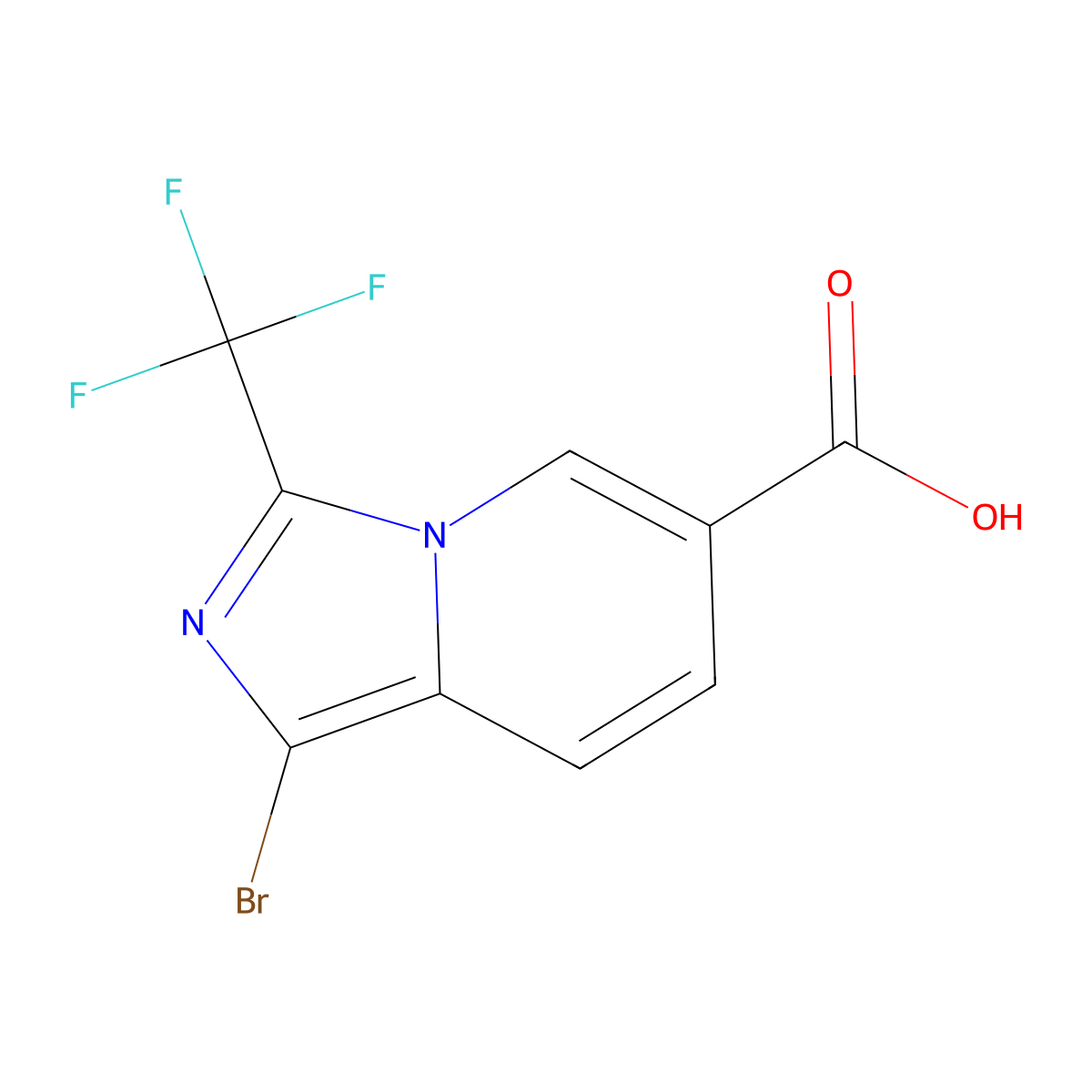 1-Bromo-3-(trifluoromethyl)imidazo[1,5-a]pyridine-6-carboxylic acid molecular structure, CAS 1781028-01-0
