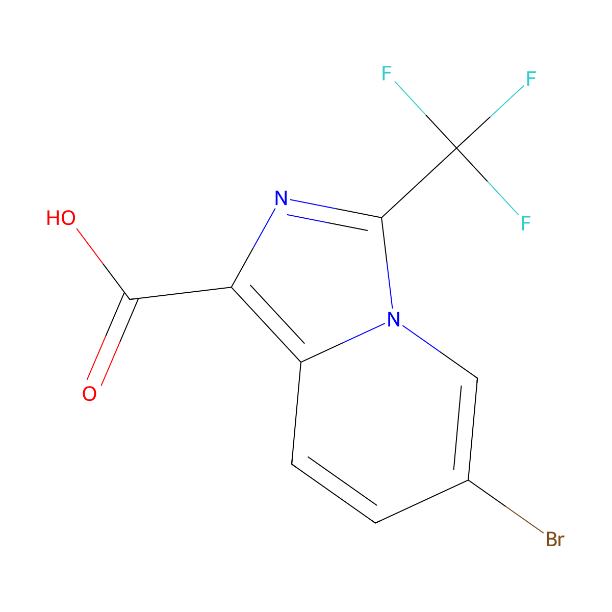 6-Bromo-3-(trifluoromethyl)imidazo[1,5-A]pyridine-1-carboxylic acid molecular structure, CAS 1781028-04-3
