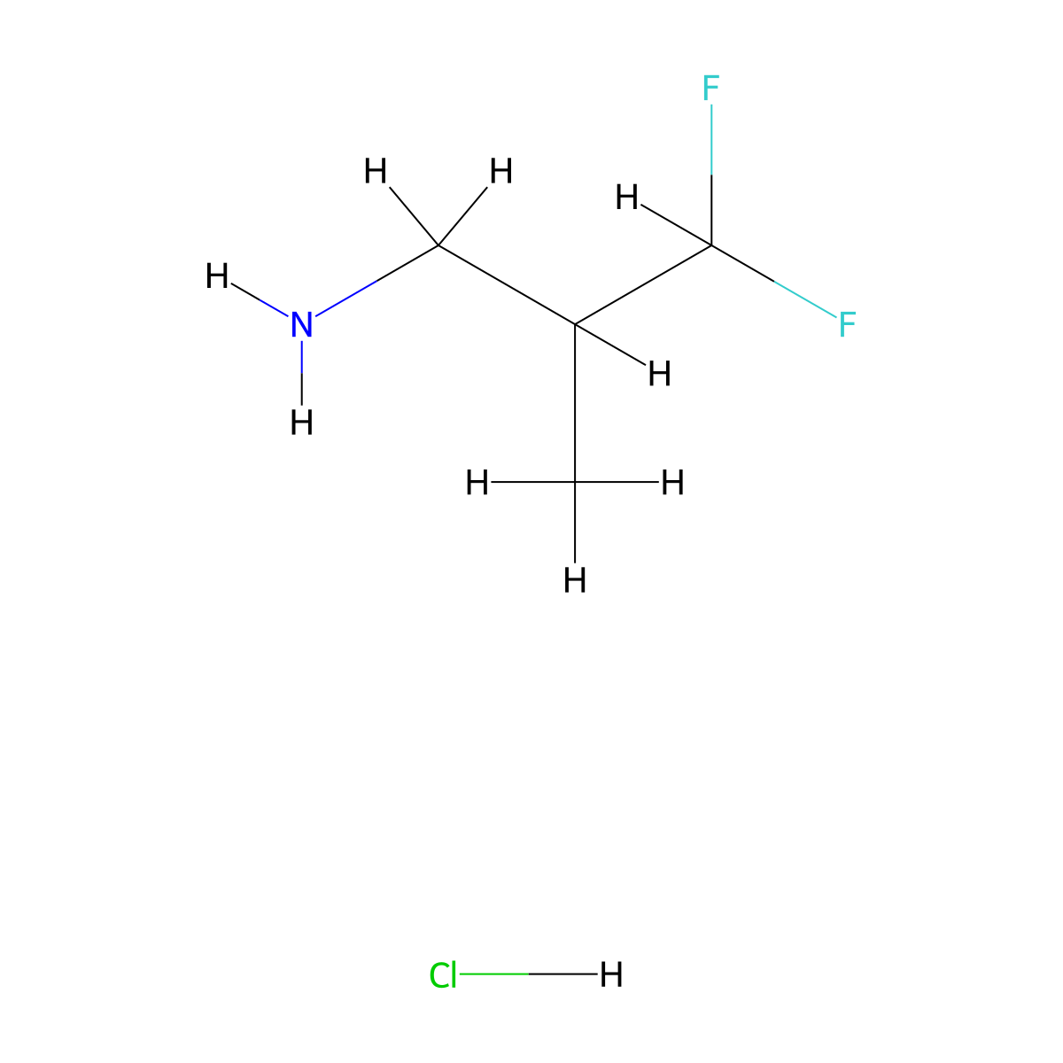 3,3-Difluoro-2-methylpropan-1-amine hydrochloride molecular structure, CAS 1781031-73-9