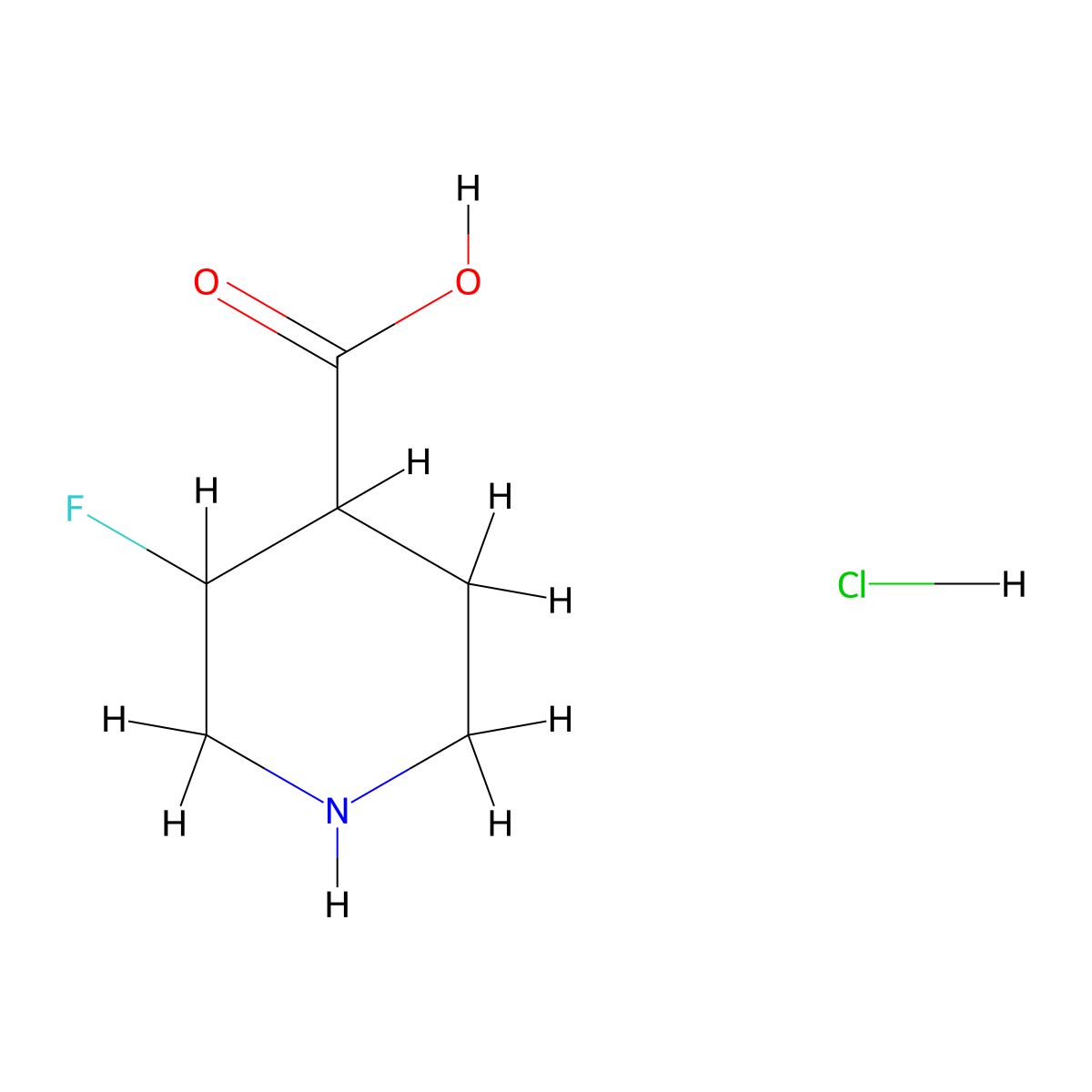 3-Fluoropiperidine-4-carboxylic acid hydrochloride molecular structure, CAS 1781035-24-2