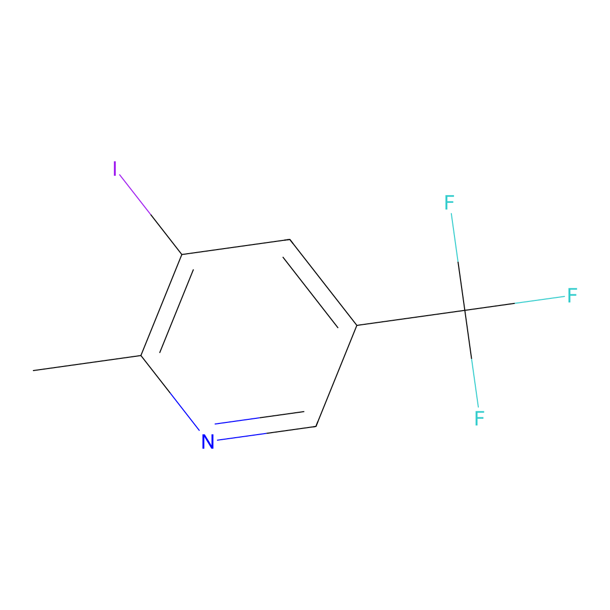 3-Iodo-2-methyl-5-(trifluoromethyl)pyridine molecular structure, CAS 1781035-71-9