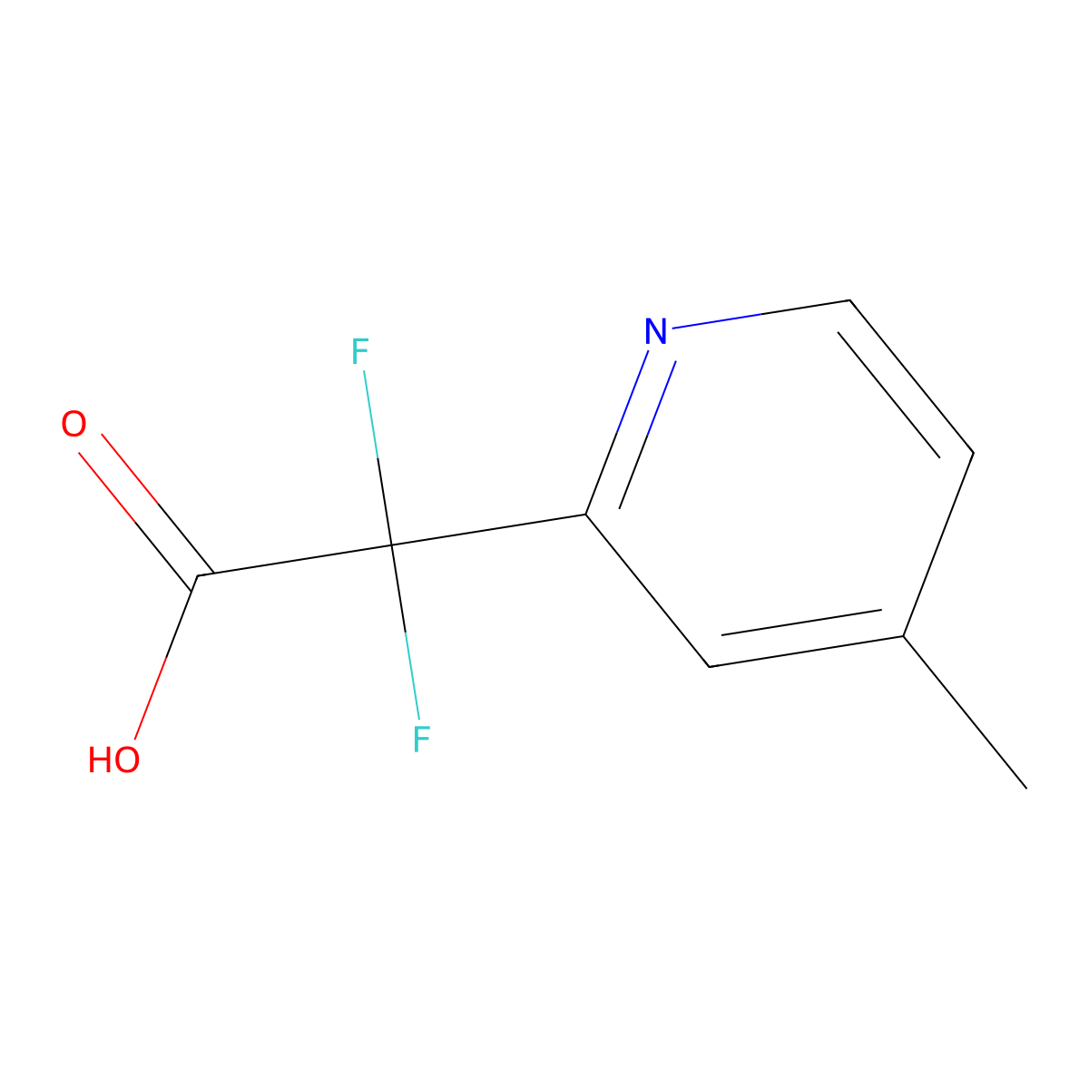2,2-Difluoro-2-(4-methylpyridin-2-yl)acetic acid molecular structure, CAS 1781036-04-1