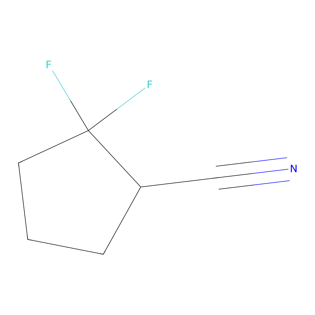 2,2-Difluorocyclopentane-1-carbonitrile molecular structure, CAS 1781037-41-9
