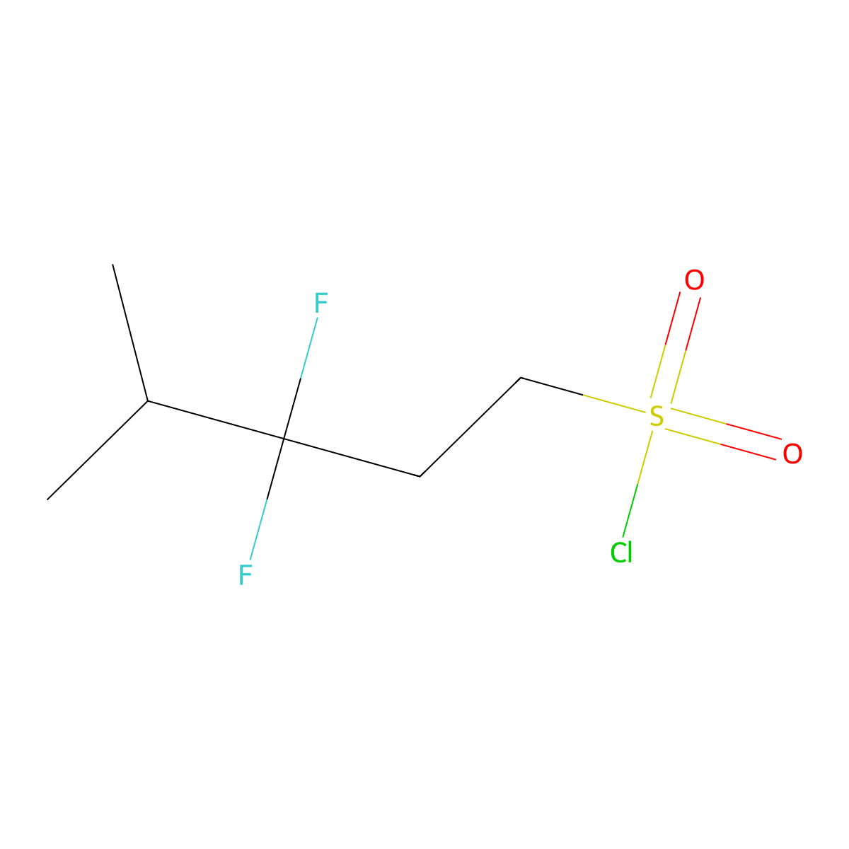 3,3-Difluoro-4-methylpentane-1-sulfonyl chloride molecular structure, CAS 1781039-51-7