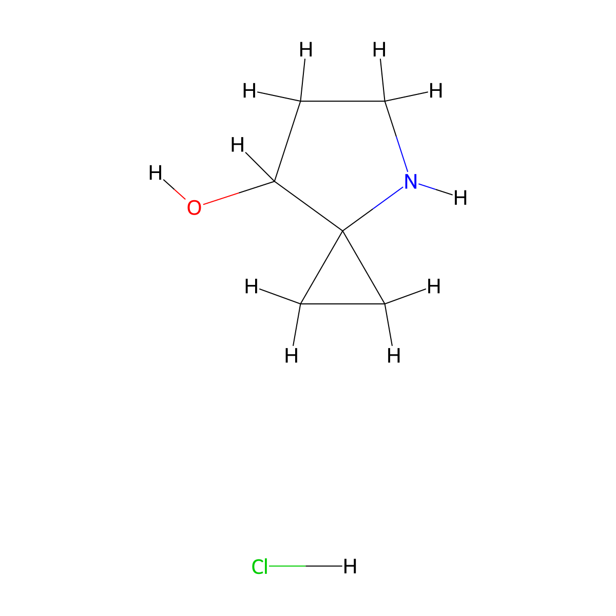 4-Azaspiro(2.4)heptan-7-ol hydrochloride molecular structure, CAS 1781039-95-9