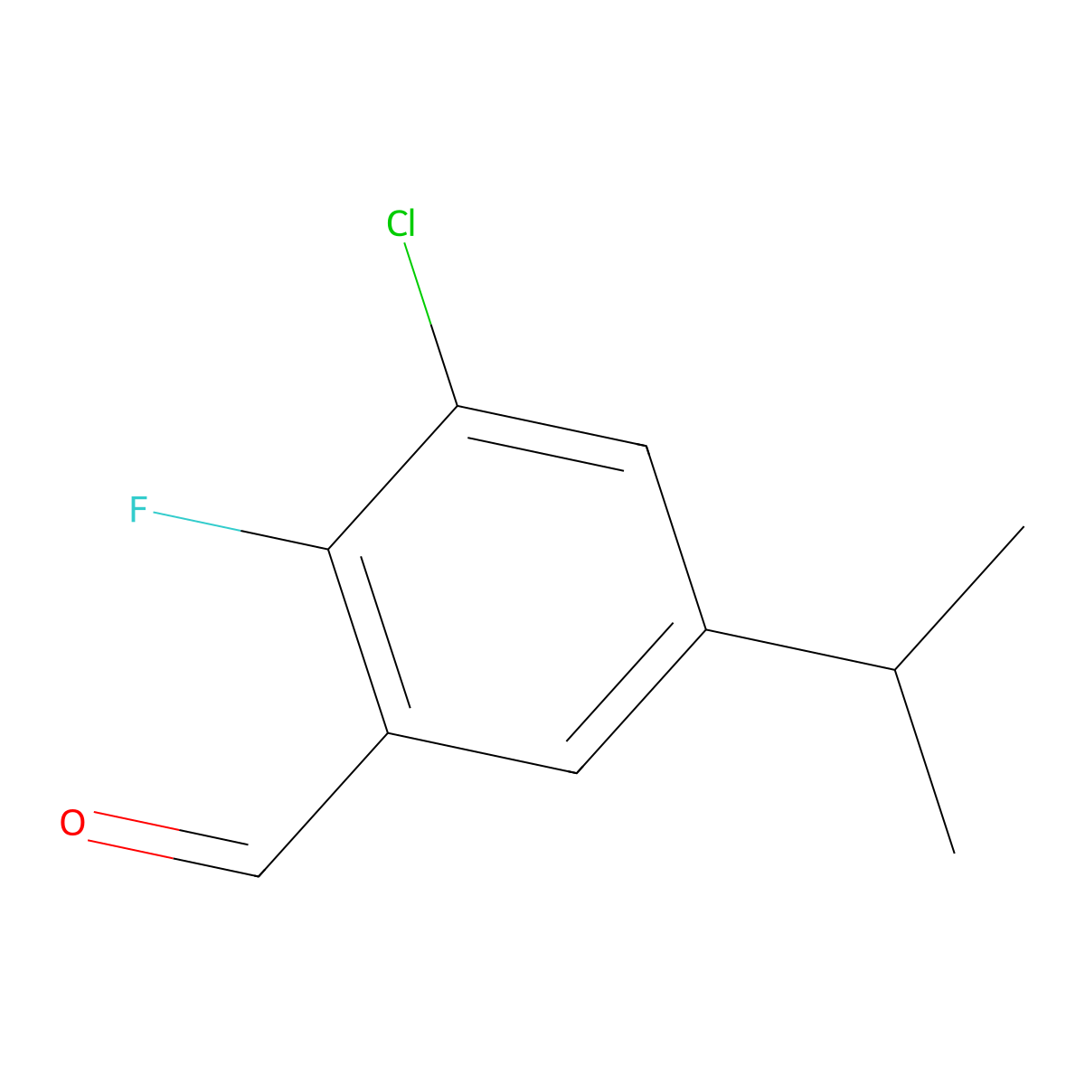 3-Chloro-2-fluoro-5-isopropylbenzaldehyde molecular structure, CAS 1781040-71-8