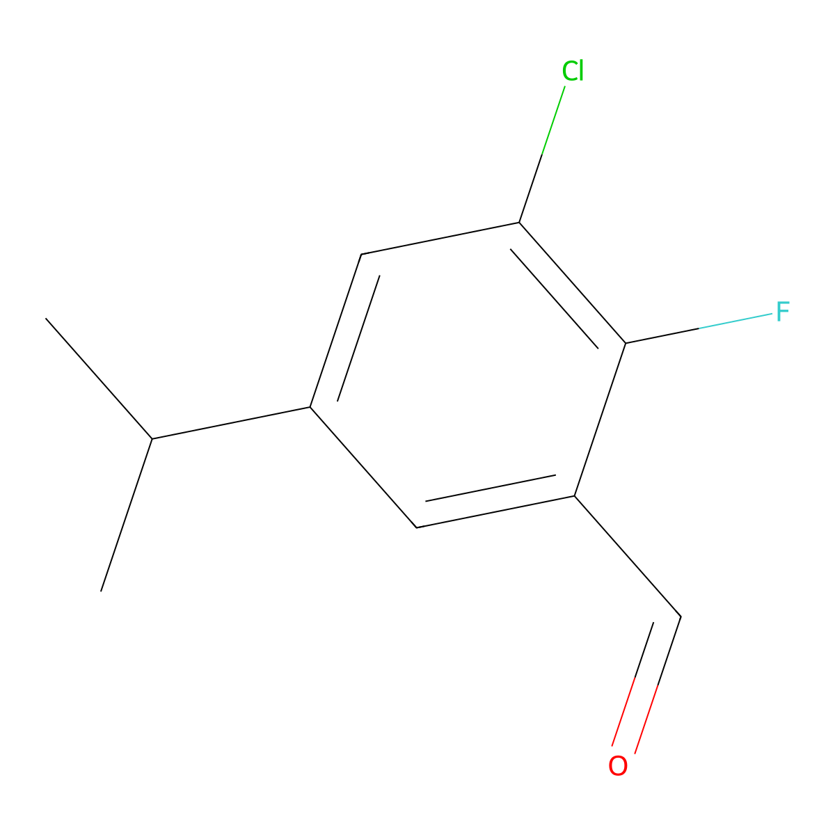 3-Chloro-2-fluoro-5-isopropylbenzaldehyde molecular structure, CAS 1781040-71-8