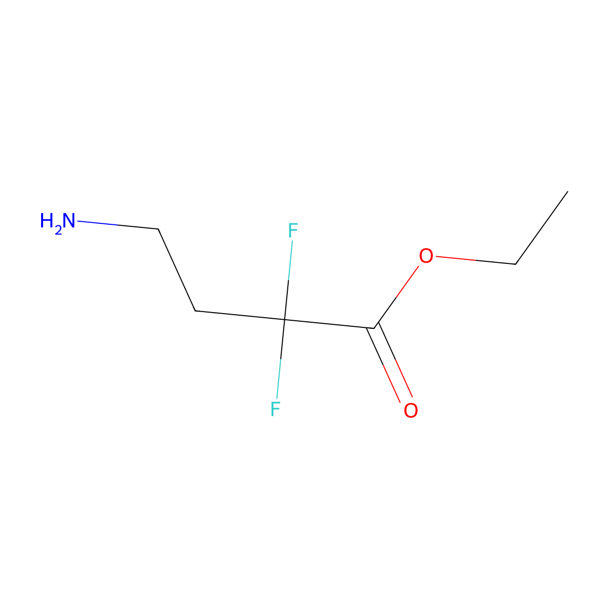 Ethyl 4-amino-2,2-difluorobutanoate molecular structure, CAS 1781041-98-2