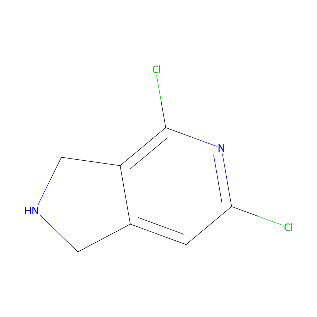 4,6-dichloro-1H,2H,3H-pyrrolo[3,4-c]pyridine molecular structure, CAS 1781045-69-9
