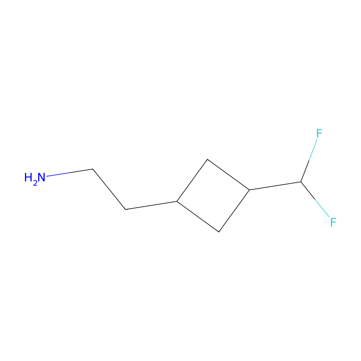2-[3-(Difluoromethyl)cyclobutyl]ethan-1-amine molecular structure, CAS 1781047-49-1