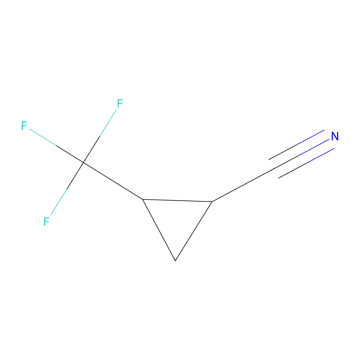 2-(Trifluoromethyl)cyclopropane-1-carbonitrile molecular structure, CAS 1781048-08-5