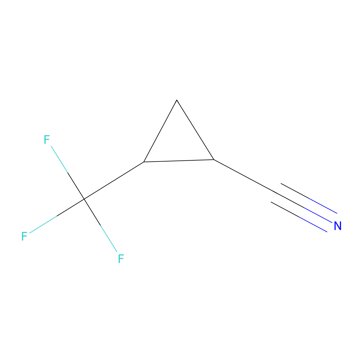 2-(Trifluoromethyl)cyclopropane-1-carbonitrile molecular structure, CAS 1781048-08-5