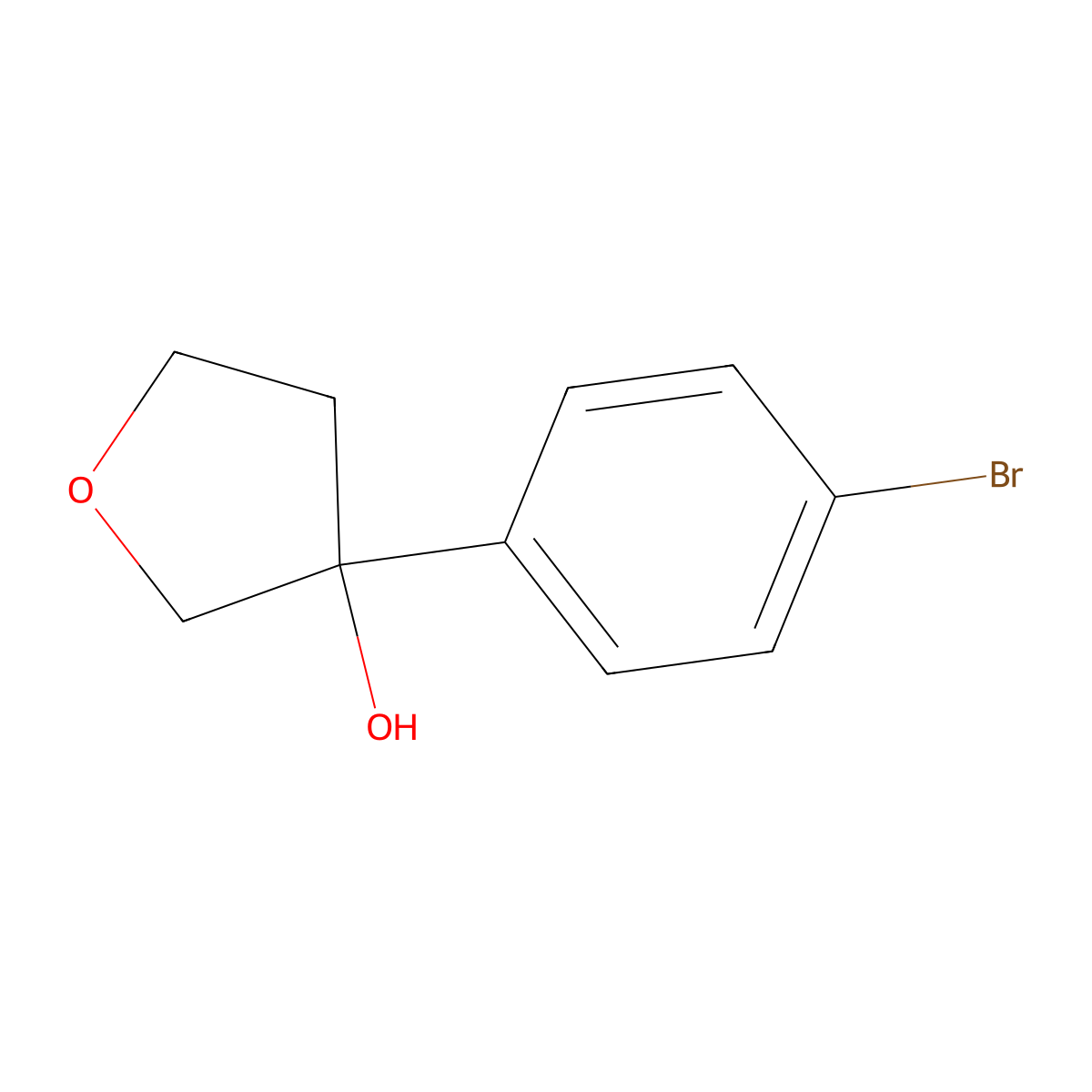 3-(4-Bromophenyl)oxolan-3-ol molecular structure, CAS 1781048-14-3