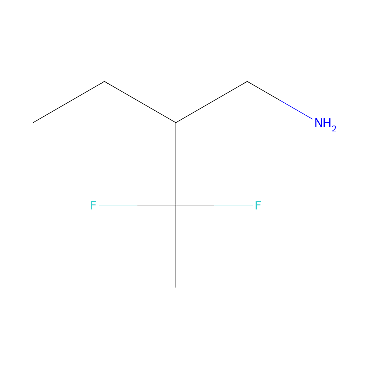 3-(Aminomethyl)-2,2-difluoropentane molecular structure, CAS 1781049-29-3