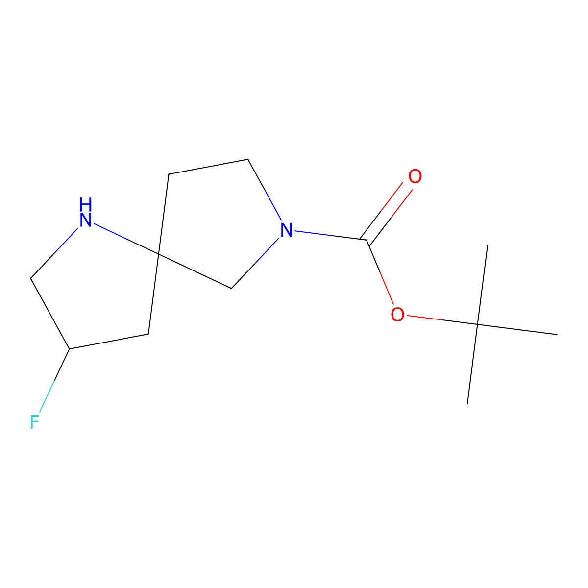 tert-Butyl 3-fluoro-1,7-diazaspiro[4.4]nonane-7-carboxylate molecular structure, CAS 1781049-79-3