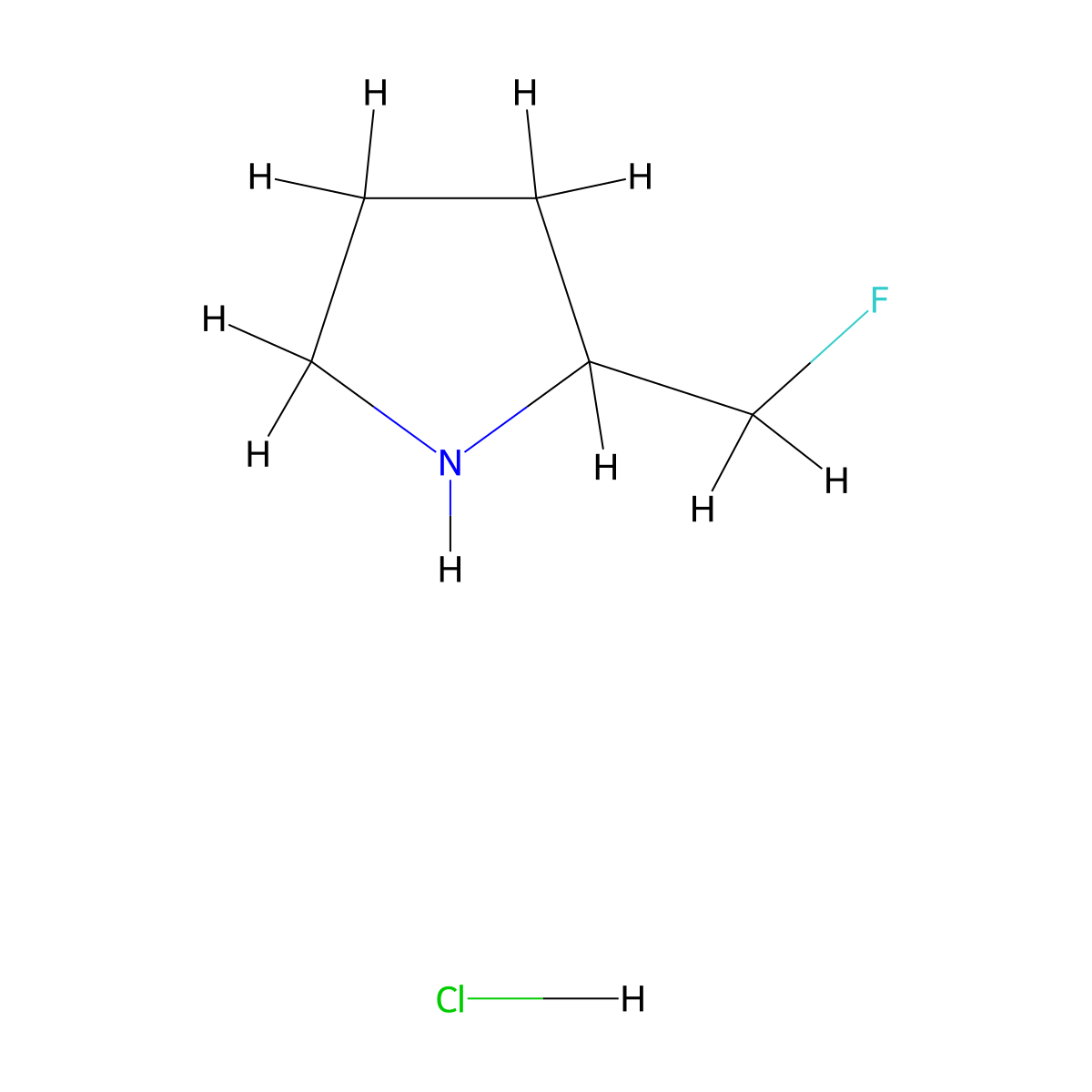 2-(Fluoromethyl)pyrrolidine hydrochloride molecular structure, CAS 1781050-17-6