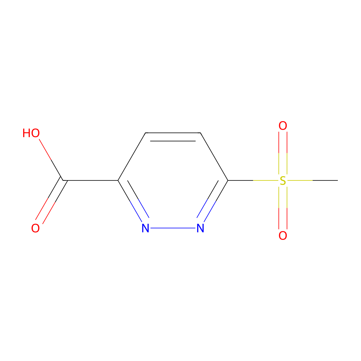 6-Methanesulfonylpyridazine-3-carboxylic acid molecular structure, CAS 1781052-64-9