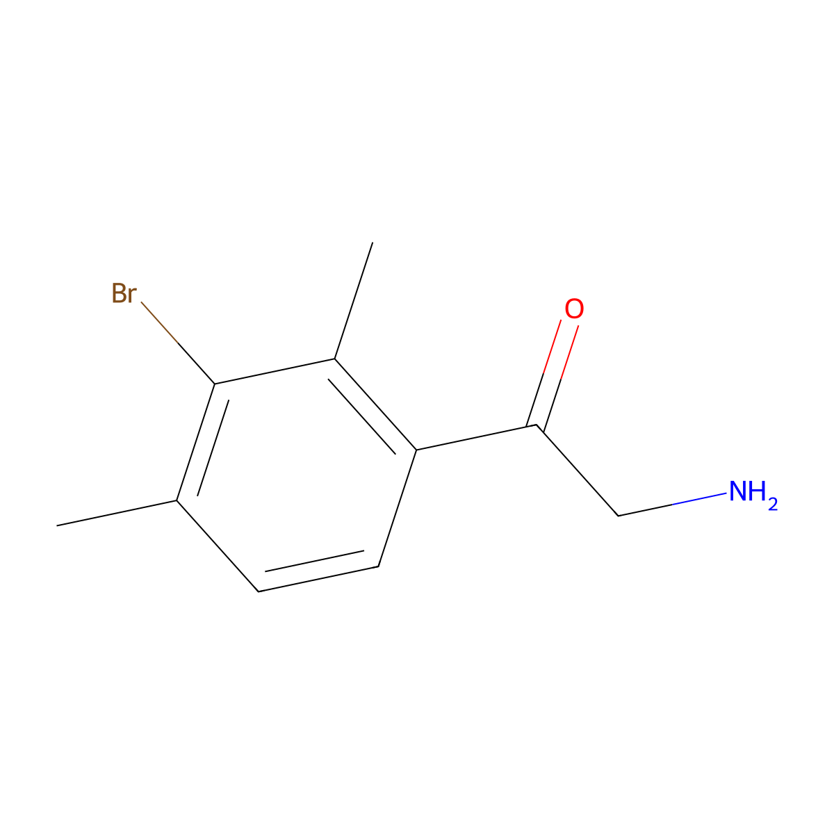 2-Amino-1-(3-bromo-2,4-dimethylphenyl)ethan-1-one molecular structure, CAS 1781057-43-9