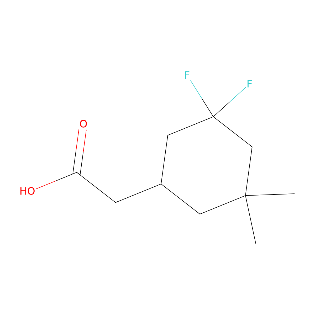2-(3,3-Difluoro-5,5-dimethylcyclohexyl)acetic acid molecular structure, CAS 1781057-81-5