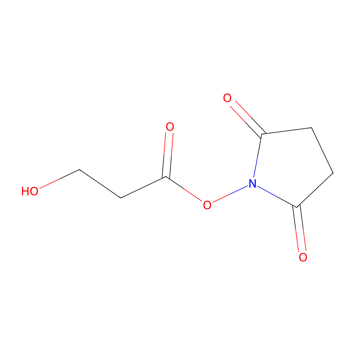 2,5-Dioxopyrrolidin-1-yl 3-hydroxypropanoate molecular structure, CAS 178106-34-8