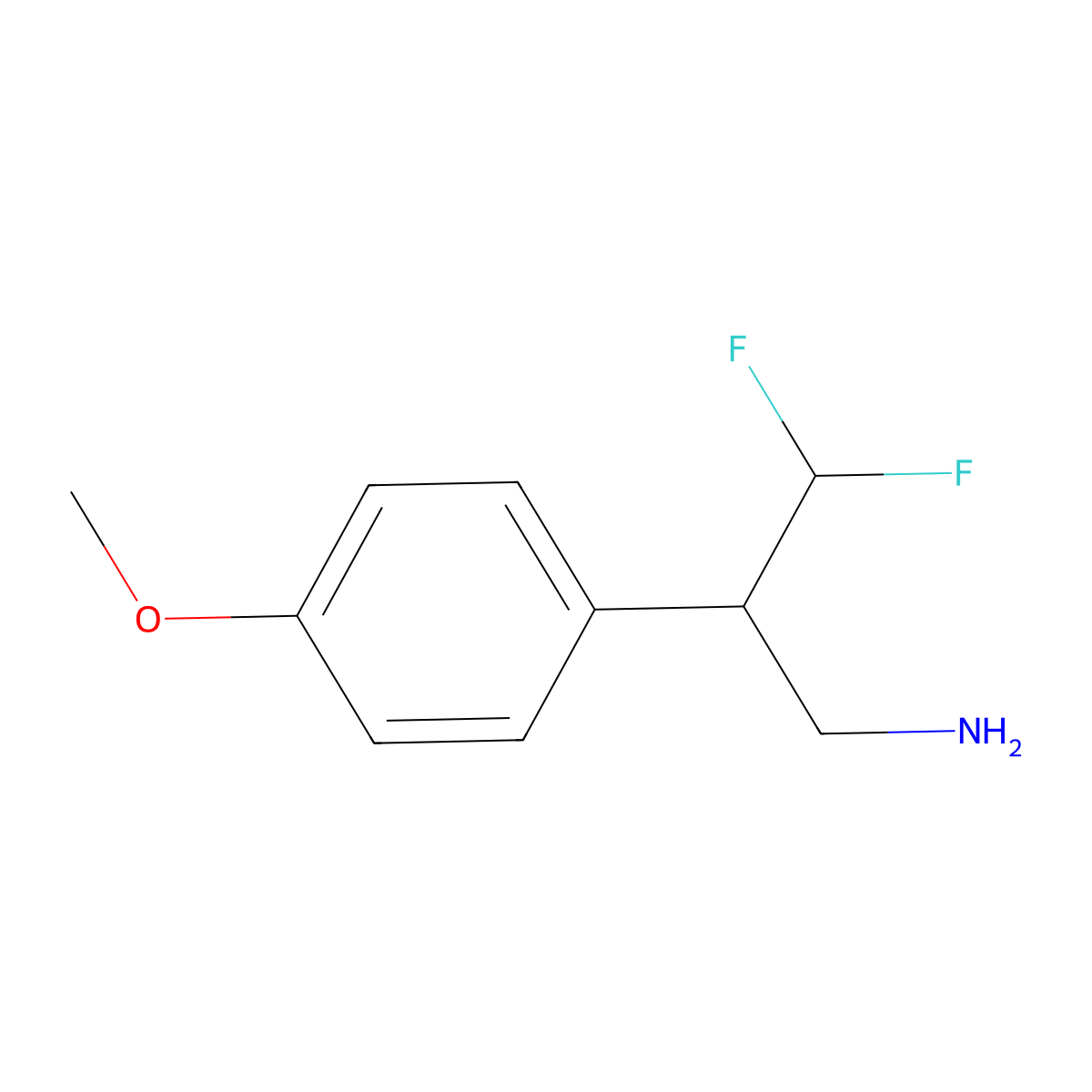 3,3-Difluoro-2-(4-methoxyphenyl)propan-1-amine molecular structure, CAS 1781060-82-9