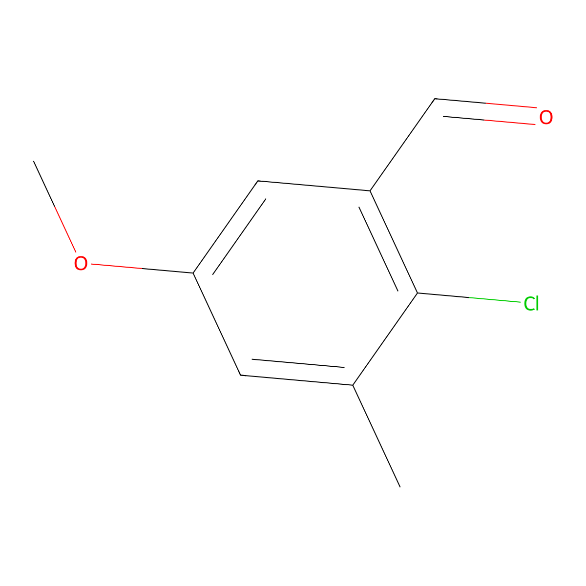 2-Chloro-5-methoxy-3-methylbenzaldehyde molecular structure, CAS 1781060-83-0