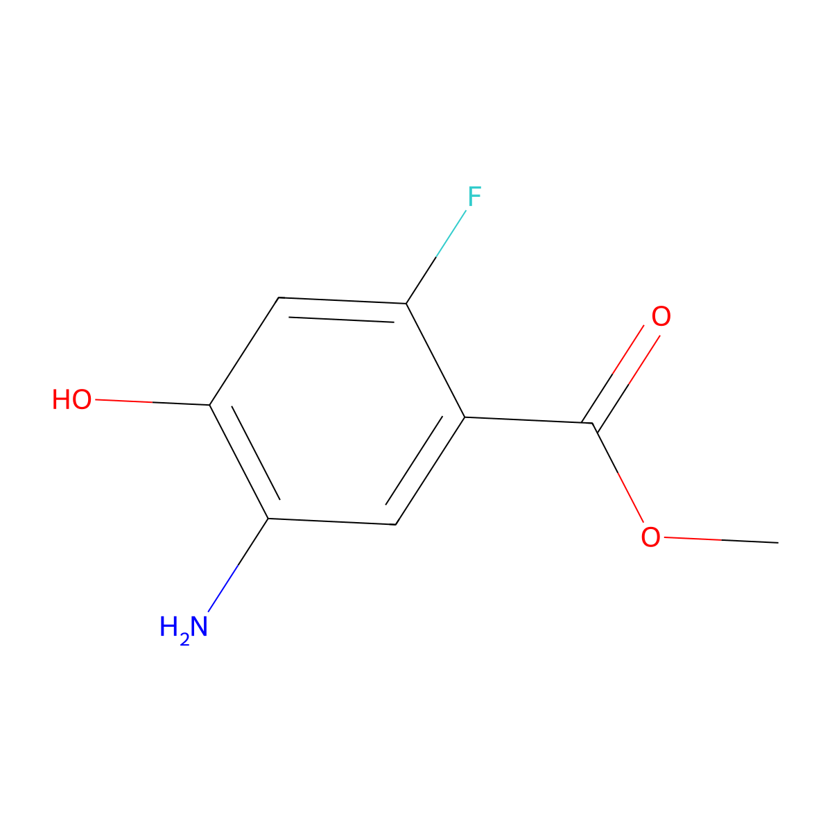 Methyl 5-amino-2-fluoro-4-hydroxybenzoate molecular structure, CAS 1781061-07-1