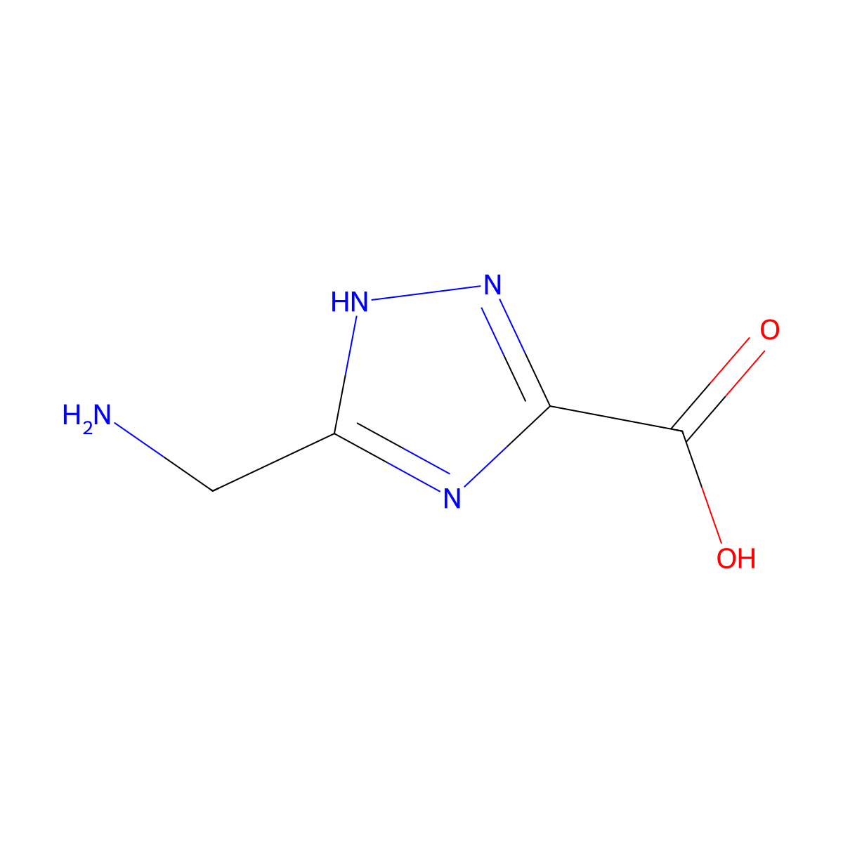 5-(aminomethyl)-1H-1,2,4-triazole-3-carboxylic acid molecular structure, CAS 1781062-83-6