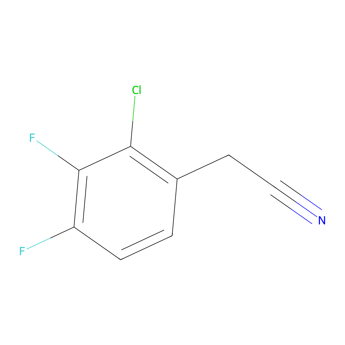 2-Chloro-3,4-difluorophenylacetonitrile molecular structure, CAS 1781063-82-8
