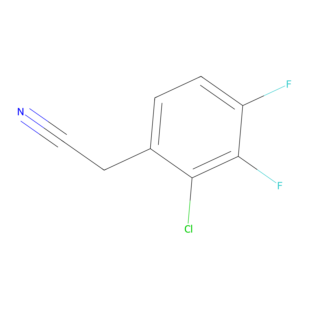 2-Chloro-3,4-difluorophenylacetonitrile molecular structure, CAS 1781063-82-8
