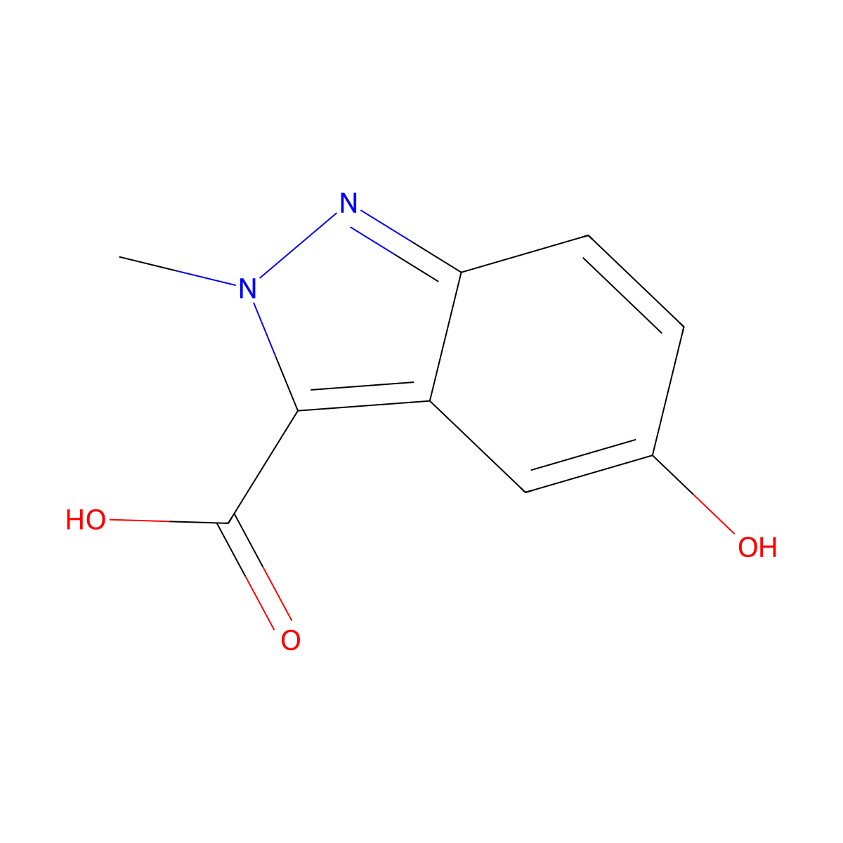 5-hydroxy-2-methyl-2H-indazole-3-carboxylic acid molecular structure, CAS 1781065-41-5